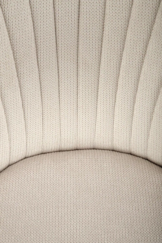 Krzesło tapicerowane Odile beżowe do jadalni i salonu nowoczesne na czarnych nogach Intesi