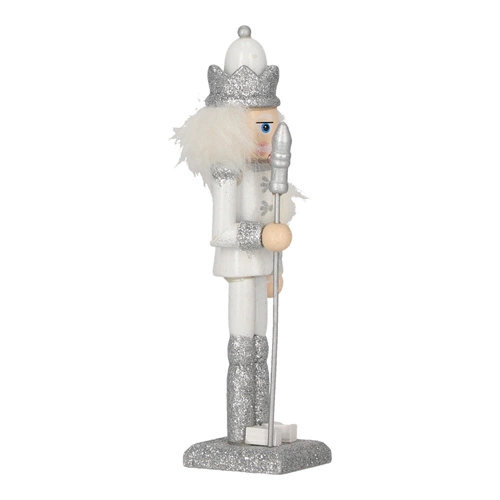 Dziadek do orzechów John 18 cm biały z koroną