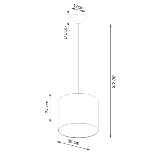 Lampa wisząca czarna NOVA 30 minimalistyczna z tkaniny do salonu regulowana wysokość