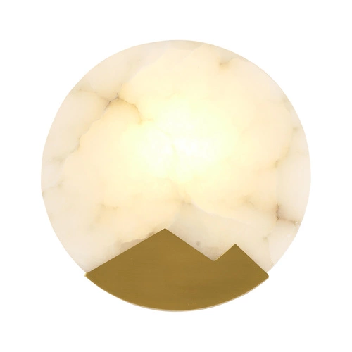 Kinkiet ścienny MARMO biały marmur i złoty mosiądz 20cm nowoczesny do salonu