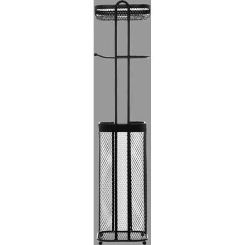Stojak na papier toaletowy czarny Mayaj 5five metalowy nowoczesny z półką do łazienki 73 cm
