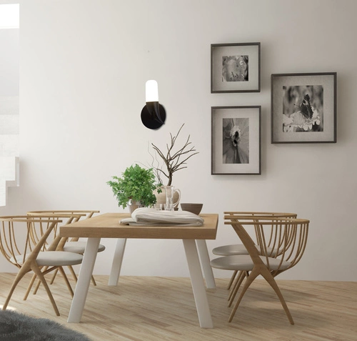 Kinkiet ścienny LED Sakai czarny nowoczesny metalowy do salonu i sypialni Ledea