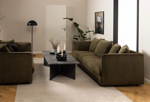 Stolik kawowy marmurowy Vega prostokątny brązowy nowoczesny do salonu Actona 140x70 cm