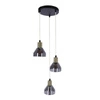 Lampa wisząca Gregory talerz czarny brąz  3x40W E14 klosz dymiony