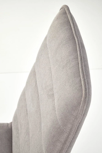 Krzesło tapicerowane Noelle szare do jadalni i salonu nowoczesne na czarnych nogach Intesi