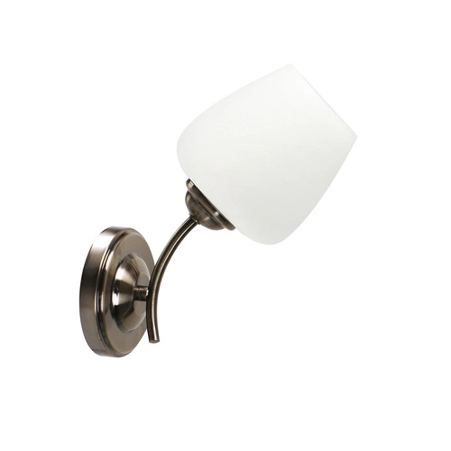Kinkiet Zina lampa patynowy 1x40 E27  klosz biały
