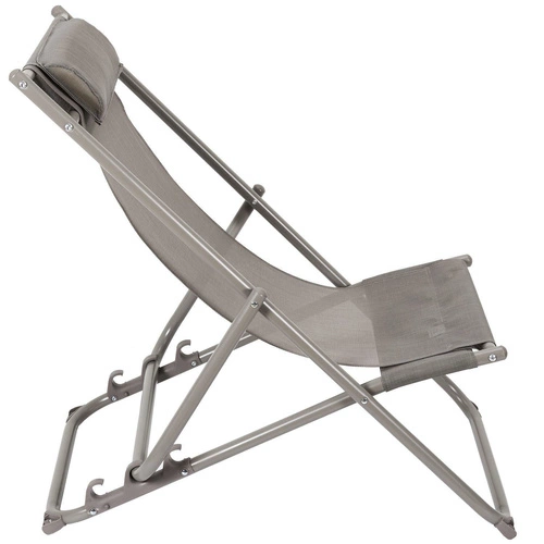 Leżak ogrodowy Canard Ventos składany z regulacją oparcia beżowy ciemny nowoczesny