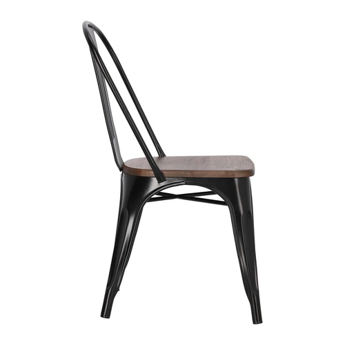 Krzesło do jadalni Paris Wood D2.DESIGN metalowe z drewnianym siedziskiem personalizowany kolor