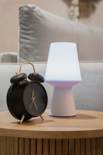 Lampka nocna LED Wiza biała nowoczesna do ogrodu i sypialni przenośna USB Atmosphera