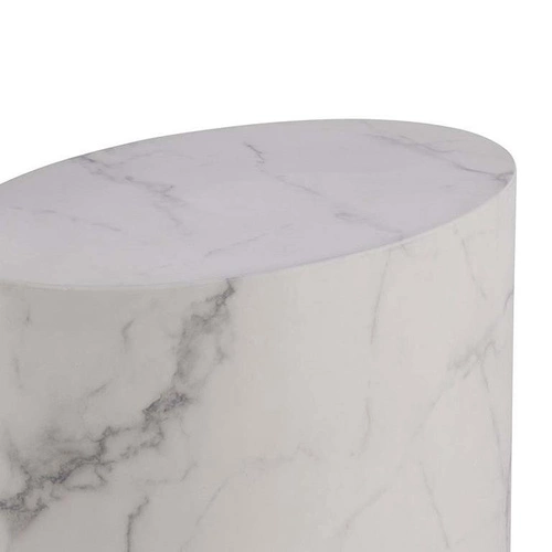 Zestaw owalnych stolików kawowych Mice biały marmur nowoczesny do salonu glamour Actona