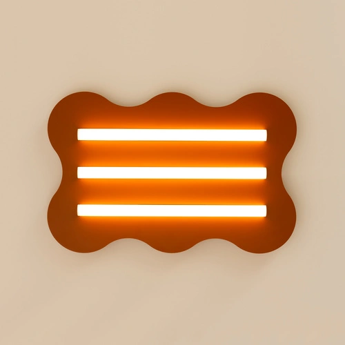 Plafon nowoczesny Klover ochra czerwona metalowy do salonu LED