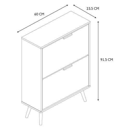 Wąska szafka na buty Sabana Intesi biała skandynawska do przedpokoju z uchylnymi frontami