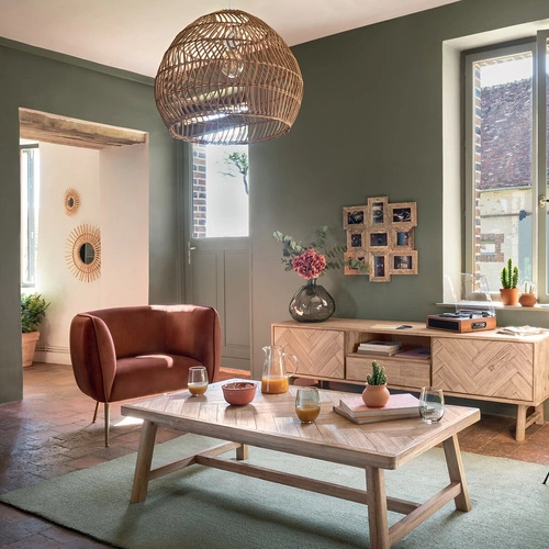 Szafka RTV drewniana Aeris Atmosphera 180 cm rustykalna z jodełką do salonu