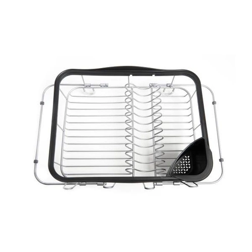 Ociekacz do naczyń Umbra Sinkin czarny metalowy na blat lub do zlewu z miejscem na sztućce