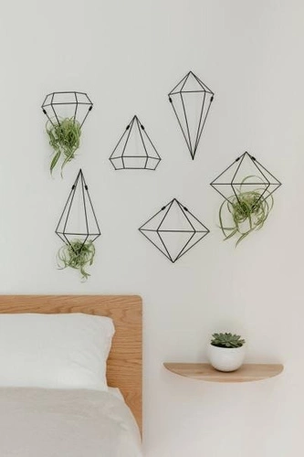 Dekoracja ścienna metalowa Prisma Black Umbra geometryczna czarna ozdoba na ścianę do salonu