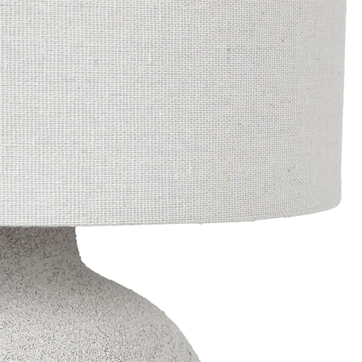 Lampa stołowa Amani ceramiczna szara z bawełnianym abażurem do sypialni i salonu nowoczesna