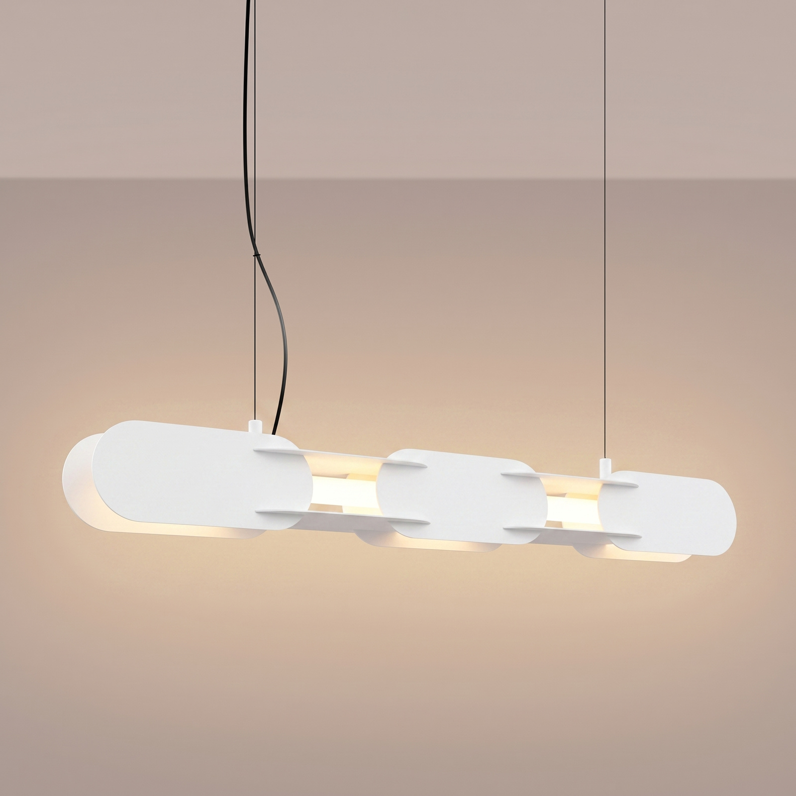 Lampa wisząca CHAIN 91 biała LED do salonu nad stół nowoczesna