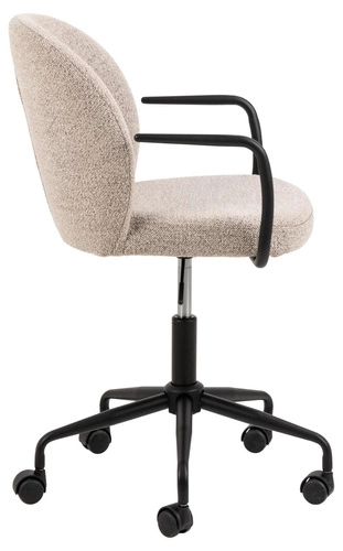 Fotel biurowy ergonomiczny Patricia Monza 60 beżowy bouclé obrotowy z podłokietnikami do biura