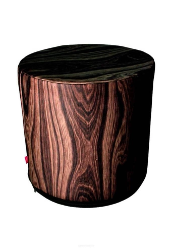 Pufa okrągła Dark Oak Intesi nowoczesna tapicerowana do salonu i sypialni multikolor 40 cm
