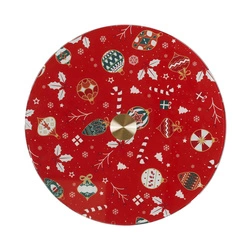 Taca obrotowa na ciasto czerwona 28cm