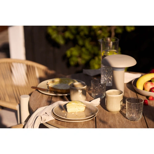 Viola zestaw 4 talerzy obiadowych ceramicznych 21 cm beżowy do jadalni