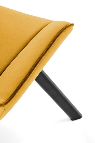 Krzesło obrotowe Veroniq tapicerowane welur musztardowe do jadalni i salonu nowoczesne