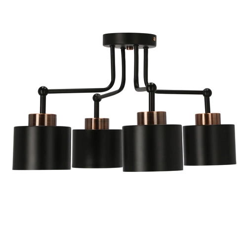 Nowoczesna lampa sufitowa Olena czarna 4-punktowa do salonu, sypialni lub kuchni