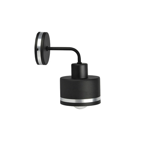 Kinkiet Wama lampa czarny 1x40W E27  klosz czarny+srebrny