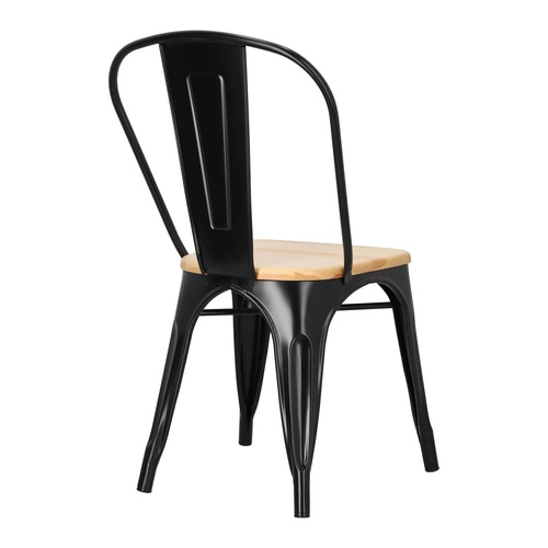 Krzesło do jadalni Paris Wood D2.DESIGN metalowe z drewnianym siedziskiem personalizowany kolor