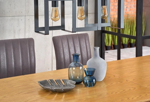 Stół rozkładany do jadalni Intesi Reland nowoczesny loftowy dąb naturalny czarne nogi 160–220 cm