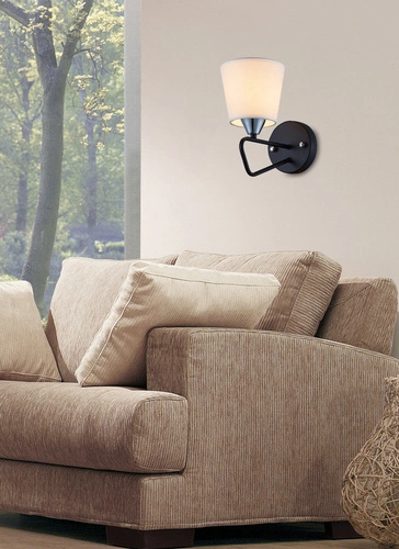 Kinkiet ścienny Morley czarny nowoczesny z abażurem do salonu i sypialni Ledea 24 cm