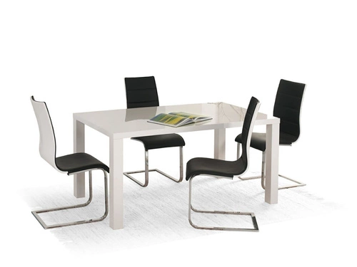 Stół do jadalni Donal biały 120x80 cm nowoczesny prostokątny MDF Intesi