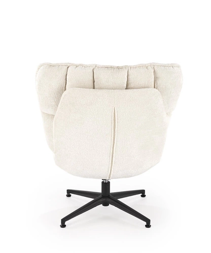 Fotel wypoczynkowy Florens kremowy obrotowy do salonu nowoczesny tkanina Intesi