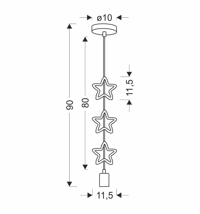 Lampa wisząca do pokoju dziecięcego Single sss kolorowe gwiazdki regulowana Candellux