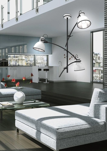 Lampa wisząca Zumba 3-punktowa metalowa biała czarna regulowana do salonu i kuchni