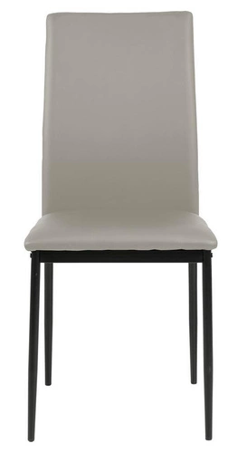 Krzesło tapicerowane Demina Actona do jadalni i salonu ekoskóra beżowe na czarnych nogach