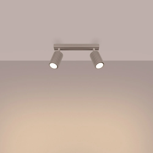 Plafon sufitowy KARBON 2 nowoczesny beżowy regulowany do salonu i kuchni aluminium