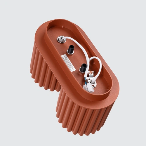 Plafon sufitowy nowoczesny AURA 2 czerwony okrągły do salonu i kuchni aluminium