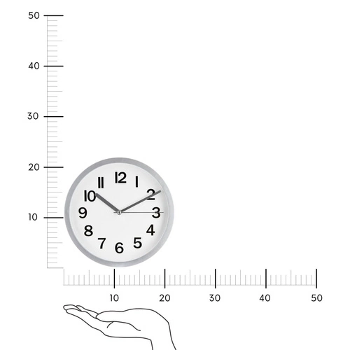 Nowoczesny zegar ścienny Loly srebrny 22 cm cichy do salonu sypialni kuchni Atmosphera