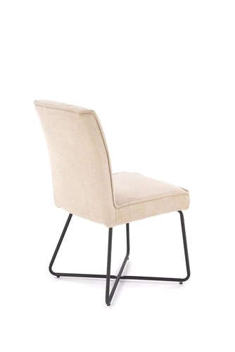 Krzesło tapicerowane Omara beżowe do jadalni nowoczesne loftowe na płozach Intesi