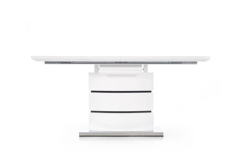 Stół rozkładany do jadalni Benno biały glamour 160-200 cm nowoczesny MDF metal Intesi