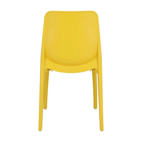 Krzesło ogrodowe Ginevra żółte z tworzywa sztaplowane nowoczesne do ogrodu i na taras SCAB Design