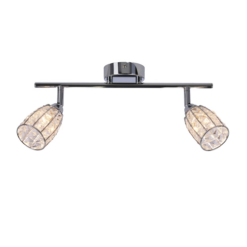 Lampa sufitowa Shiba chromowana regulowana szklana do salonu i kuchni 2-punktowa