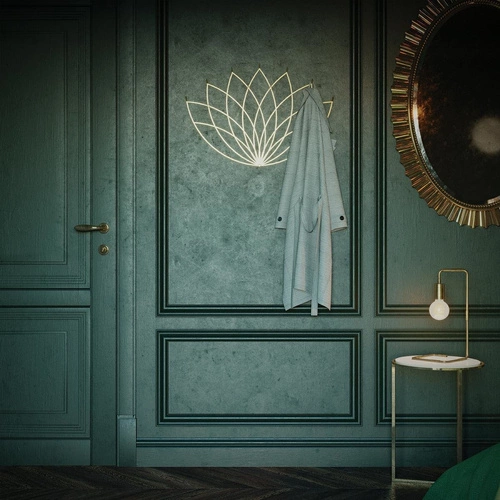 Wieszak ścienny do przedpokoju Lotos nowoczesny czarny metalowy POLYHEDRA 68 cm