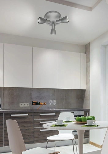 Plafon sufitowy Picardo srebrny metalowy nowoczesny regulowany do salonu i kuchni 29 cm