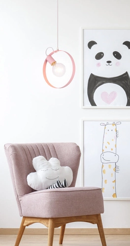 Lampa wisząca Nexo różowa nowoczesna metalowa do salonu i jadalni nad stół