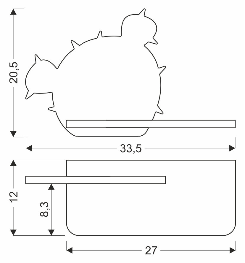 Kinkiet ścienny LED Cactus 3 zielony do pokoju dziecięcego drewniany dekoracyjny 4000K
