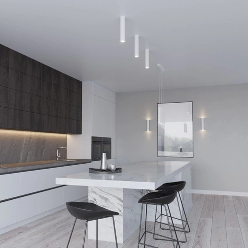 Lampa wisząca metalowa Lagos 3-punktowa biała do salonu nowoczesna nad wyspę