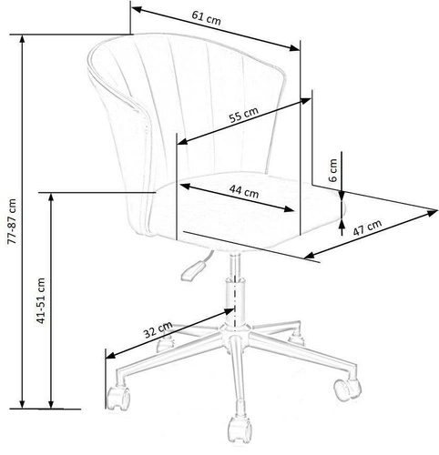 Fotel biurowy obrotowy welurowy Cossio różowy glamour do biurka i pokoju młodzieżowego