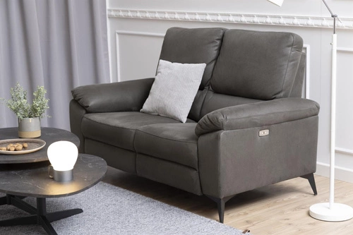 Sofa dwuosobowa Rana nowoczesna szara z regulowanym oparciem do salonu Actona